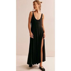 Free People Beach Feliz Maxi Dress Black NWT Sz XS